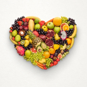 Healthy fruity heart.